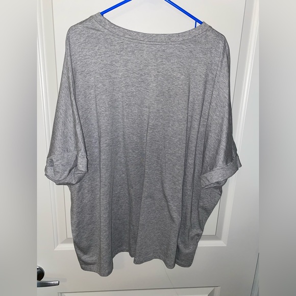 ASOS design curve oversized boyfriend tshirt with roll sleeves in gray marl - Picture 6 of 9